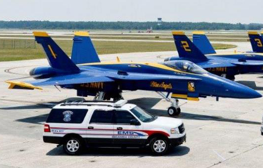 Emergency Medical Services Vehicle with Blue Angels