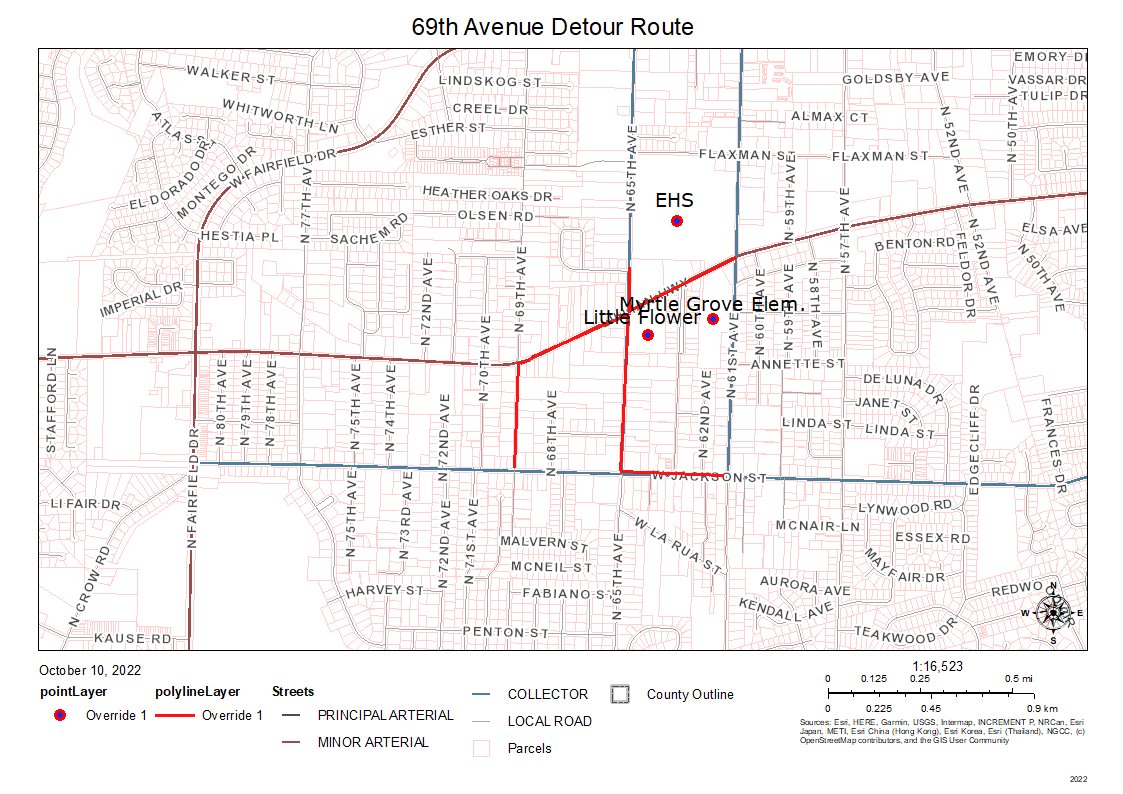 69th Avenue Detour Route
