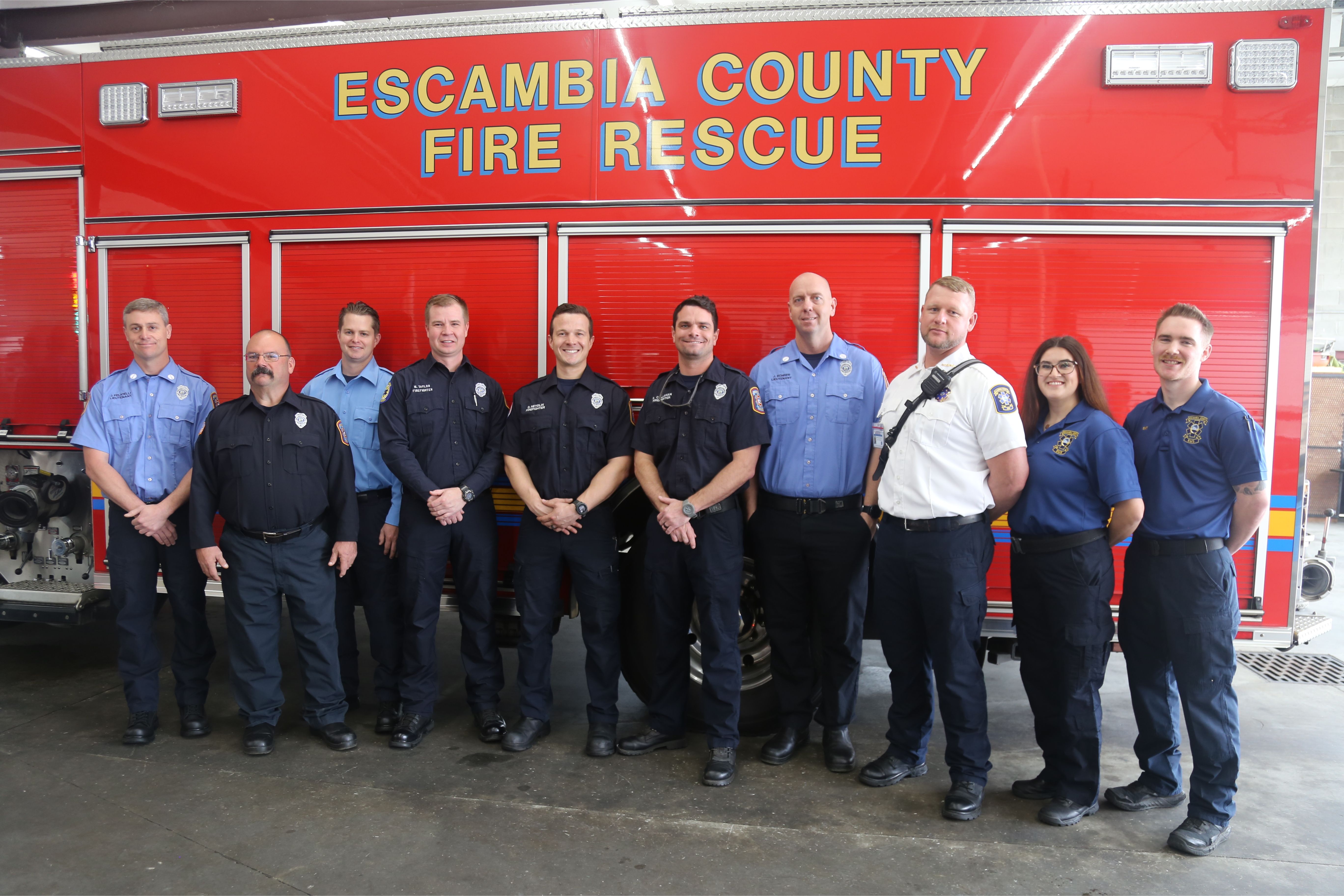 Firefighters, EMTs and paramedics from the Highway 95A fire