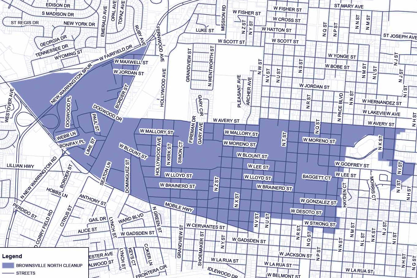 Brownsville North Neighborhood Cleanup Map