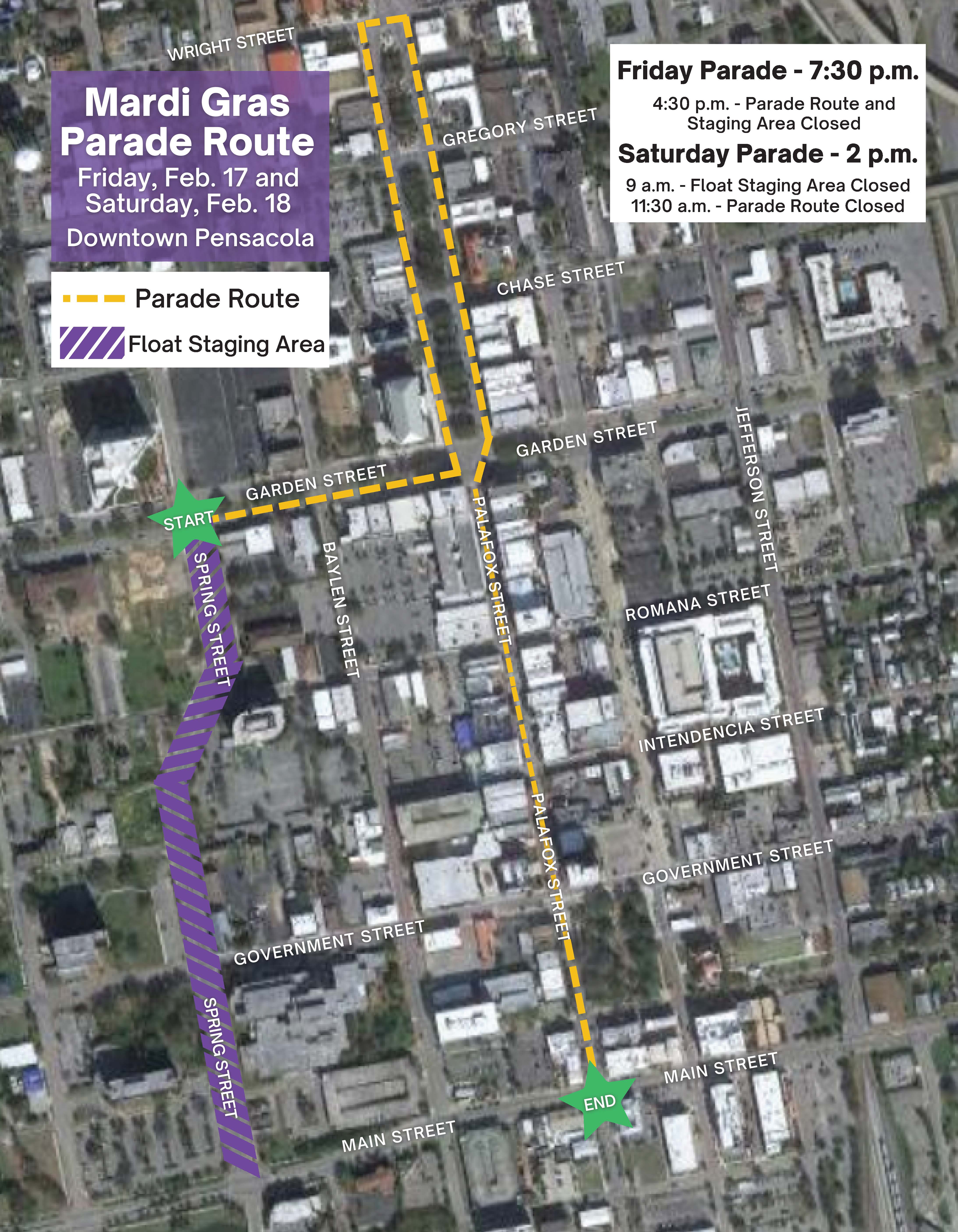 Mardi Gras Parade Route