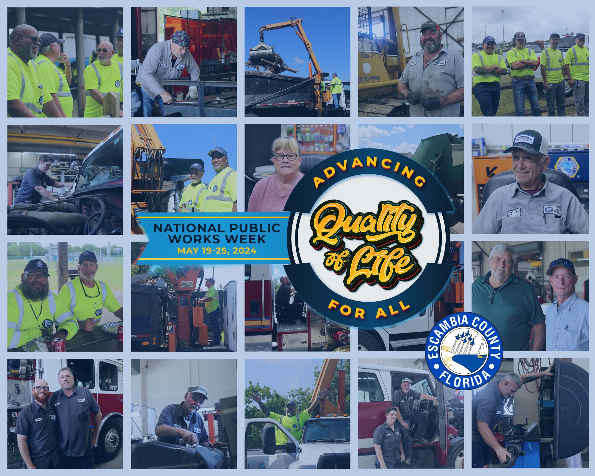 Image showing multiple photos of Public Works employees