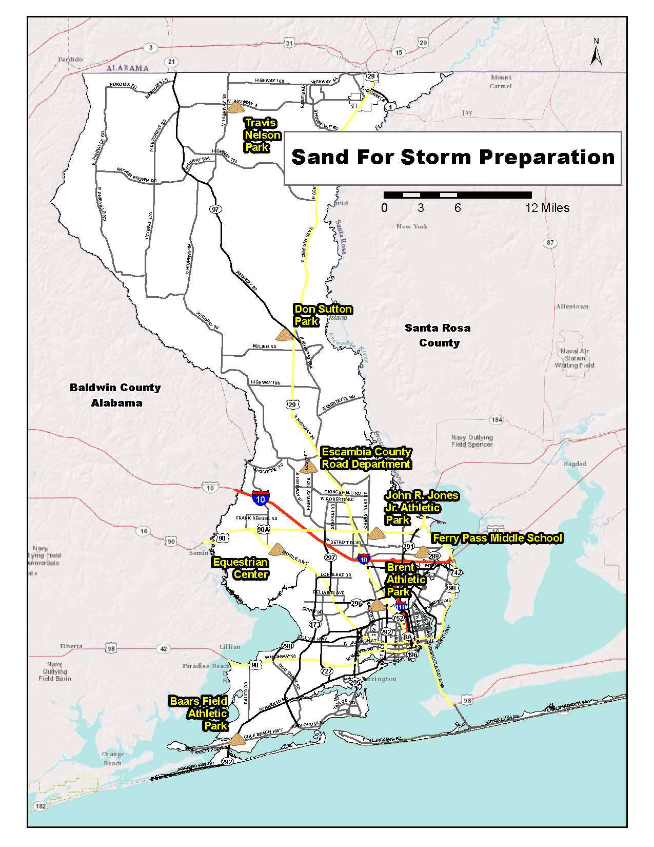 map of sand locations