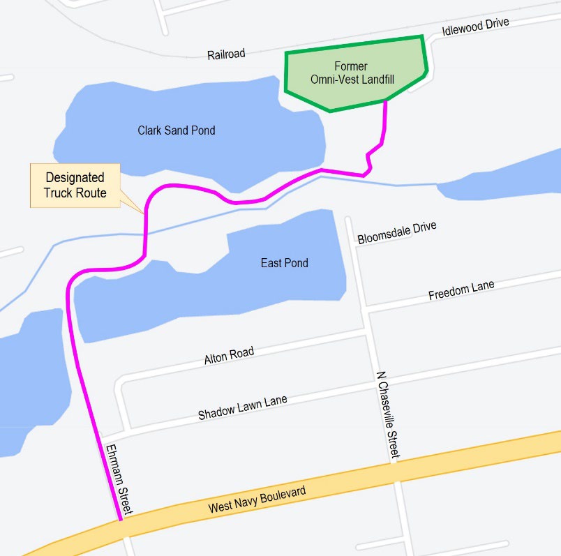 Construction map for Omni-Vest Landfill project