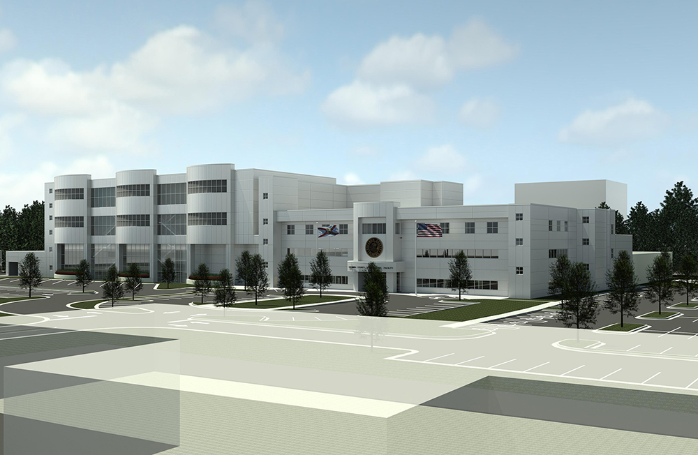 Southwest Rendering of the new jail 