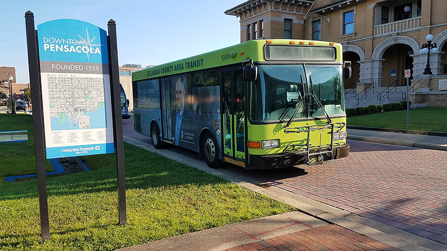 ECAT bus in downtown Pensacola