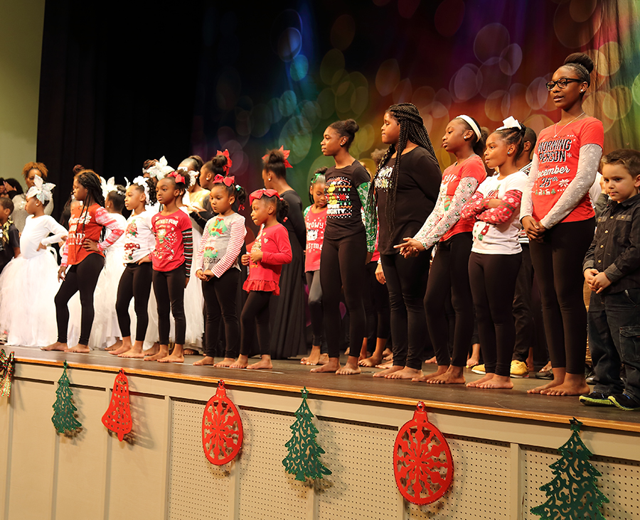 Youth performers on stage at the 2017 Holiday Youth Extravaganza