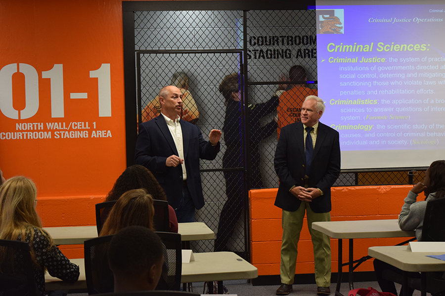Chip Simmons and Jack Brown Speak with Students of Criminal Justice Academy