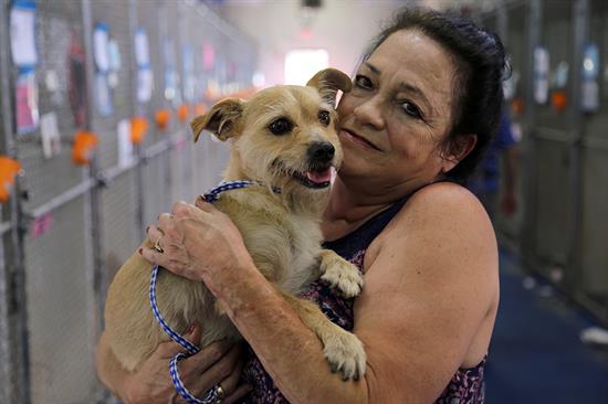 Kathy Nelson hugs her newly adopted dog, Chase, in the dog kennel area of the Escambia County Animal Shelter. Kathy Nelson hugs her newly adopted dog, Chase, in the dog kennel area of the Escambia County Animal Shelter.