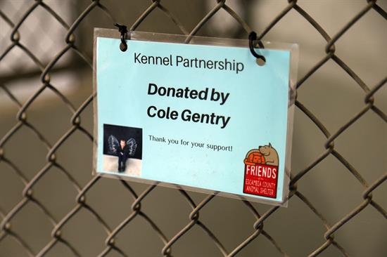 Friend of a the Escambia County Animal Shelter sponsored kennel inside the shelter. Friend of a the Escambia County Animal Shelter sponsored kennel inside the shelter.