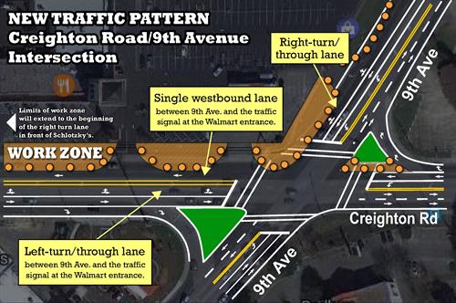 Creighton Traffic Shift Map Creighton Traffic Shift Map