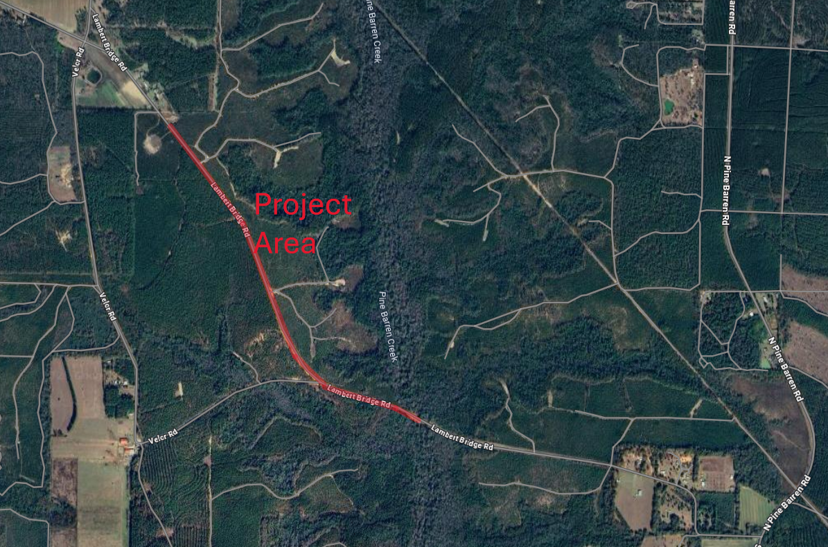 Lambert Bridge Road DRP Satellite View