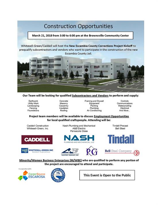 Escambia County Correction Facility Sub-Vendor-Workforce Outreach Escambia County Correction Facility Sub-Vendor-Workforce Outreach