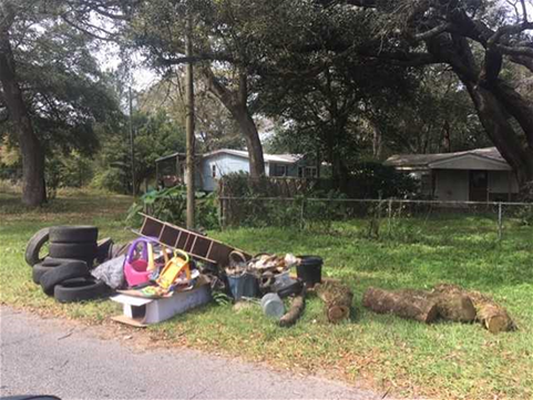 Items left at the curb to be picked up during the March 13 Brentwood Neighborhood Cleanup.