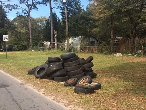 Items left at the curb to be picked up during the March 13 Brentwood Neighborhood Cleanup.