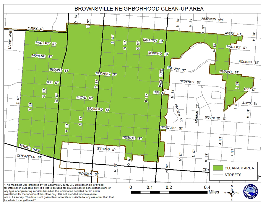 Brownsville Northeast Cleanup Map