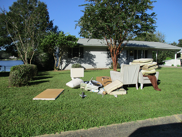 Photo of items left at the curb for pickup during the Oct. 3 Crescent Lake Neighborhood Cleanup.