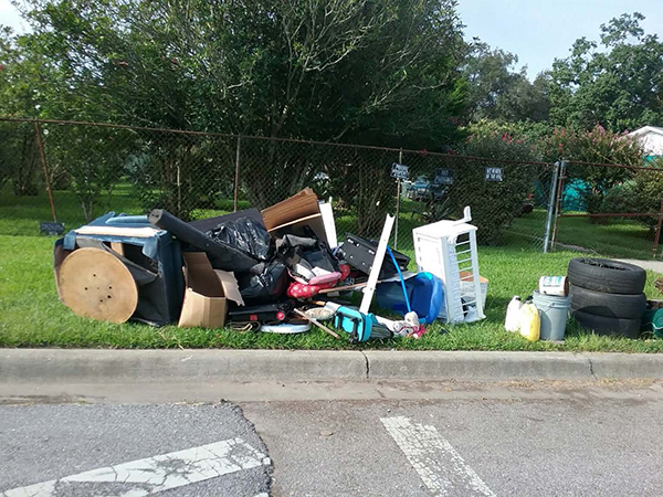 Items left at the curb for pickup during the Ebonwood Neighborhood Cleanup.