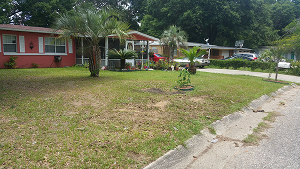 Trash was left at the curb to be picked up during the Mayfair North Neighborhood Cleanup on June 13, 2018. More than 23 tons of debris was collected during the cleanup.