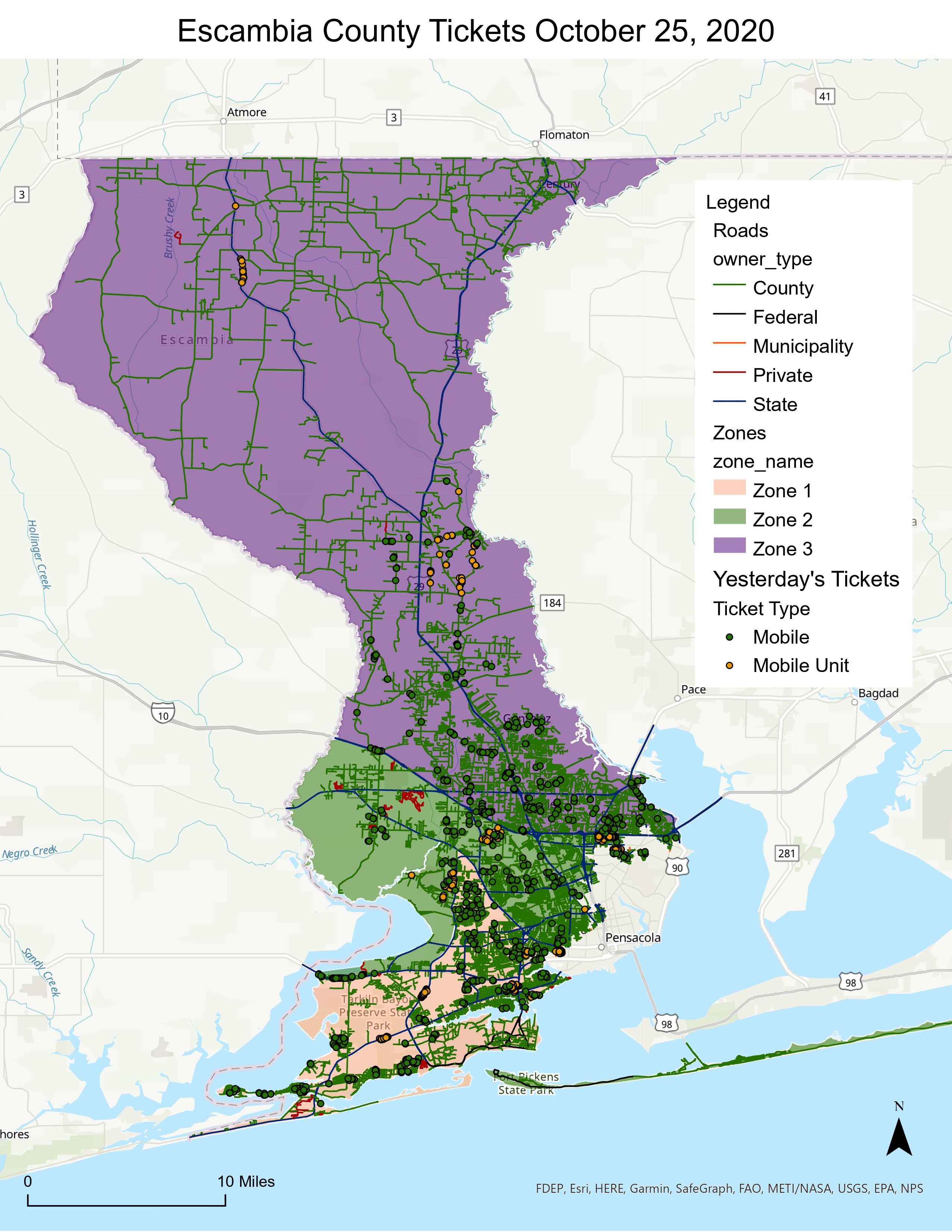 Escambia Co Pickups Yesterdays Tickets 26oct2020