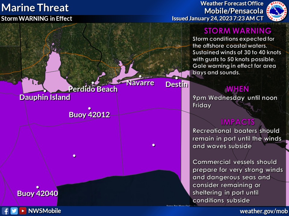 The marine threat graphic from the National Weather Service
