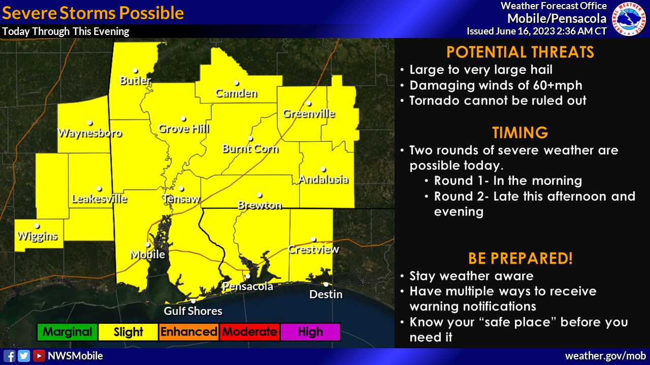 Updated graphic from the NWS-Mobile