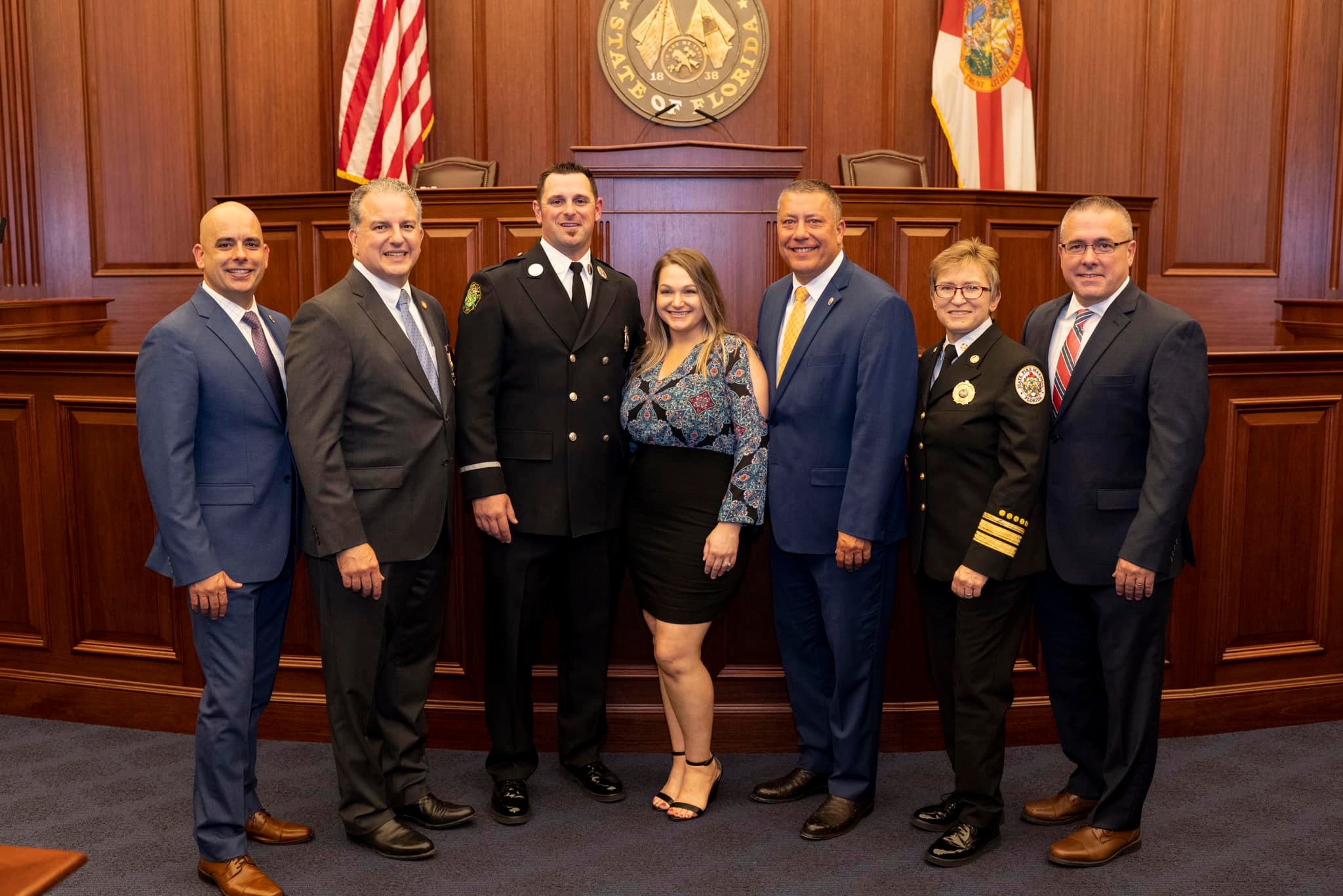 Lt. Gradia with family and friends during his ceremony at the Capitol.