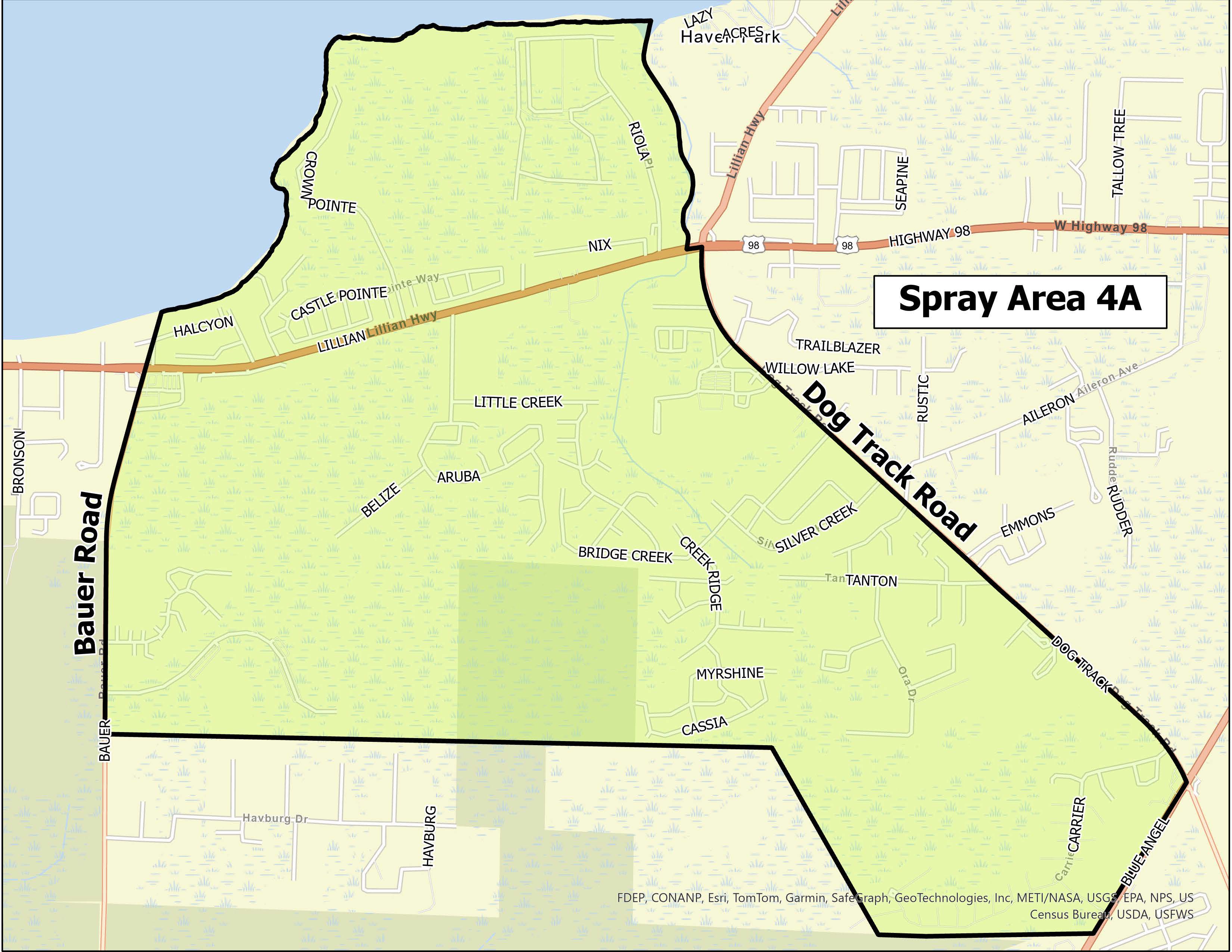 Mosquito Spray Area #4A Map