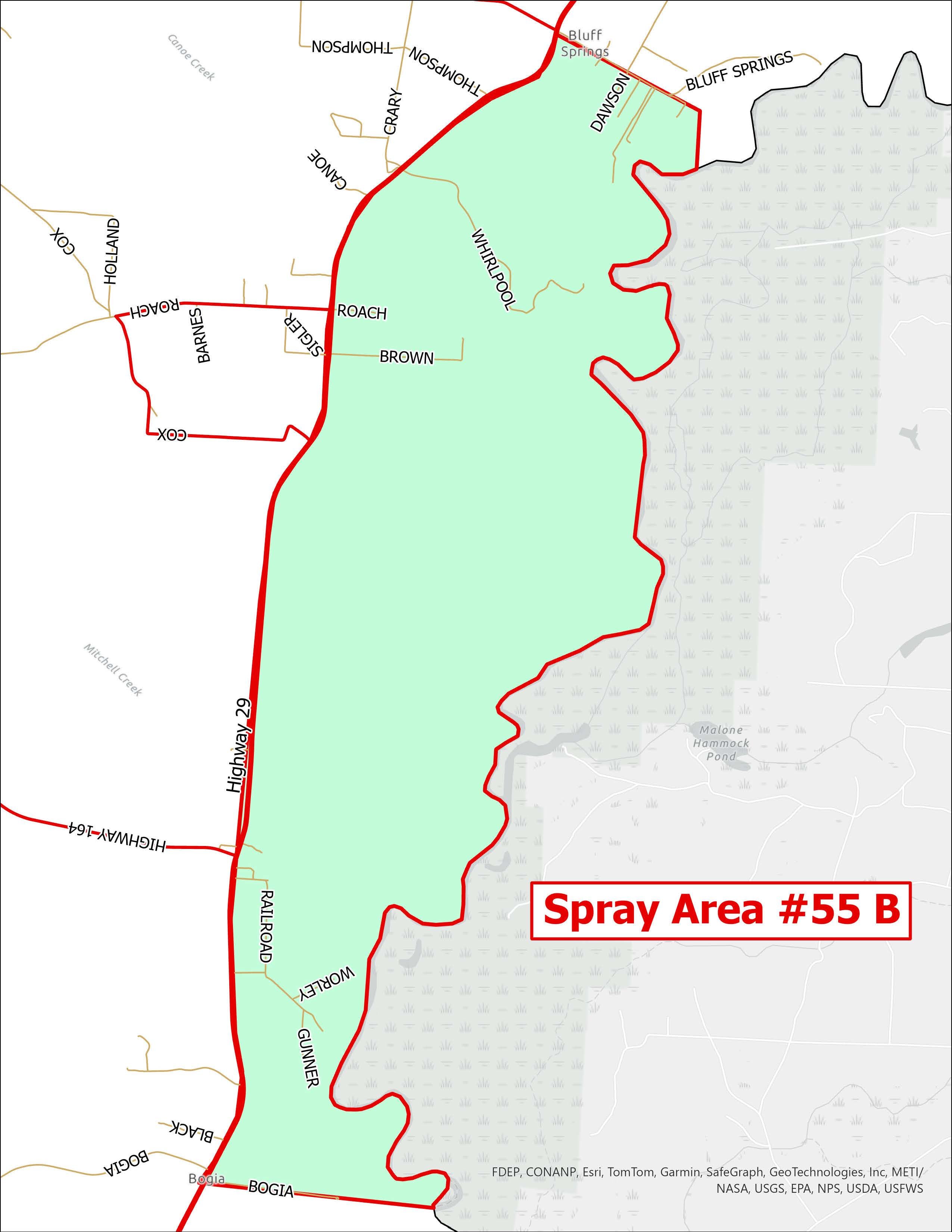 Spray Area 55B Map