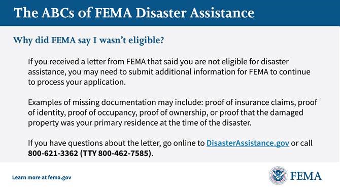 FEMA's ABCs of Disaster Assistance