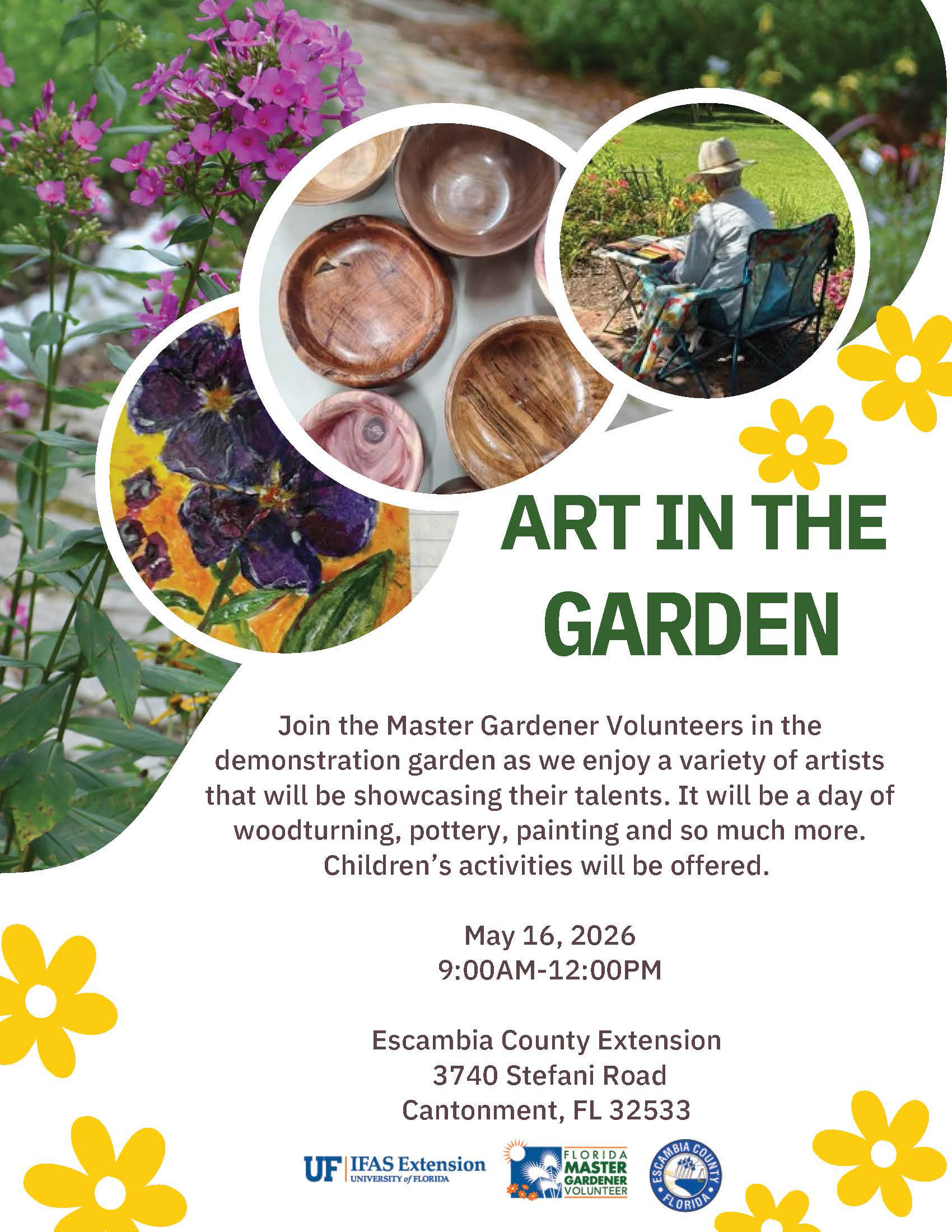 Flyer advertising the Art in the Garden event