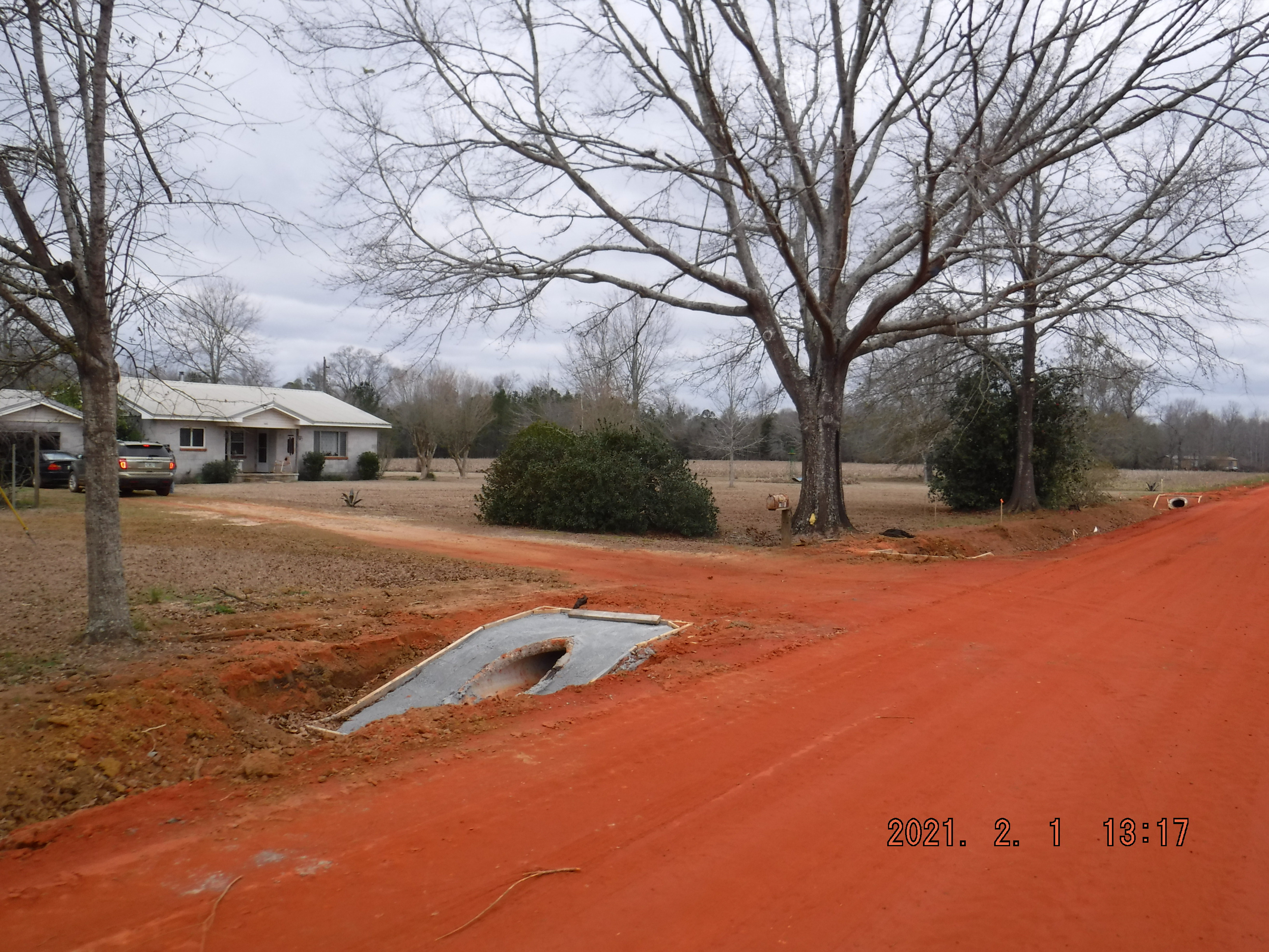 Photo of Typical Driveway Improvement on Ashcraft Dirt Road Paving &amp; Drainage project