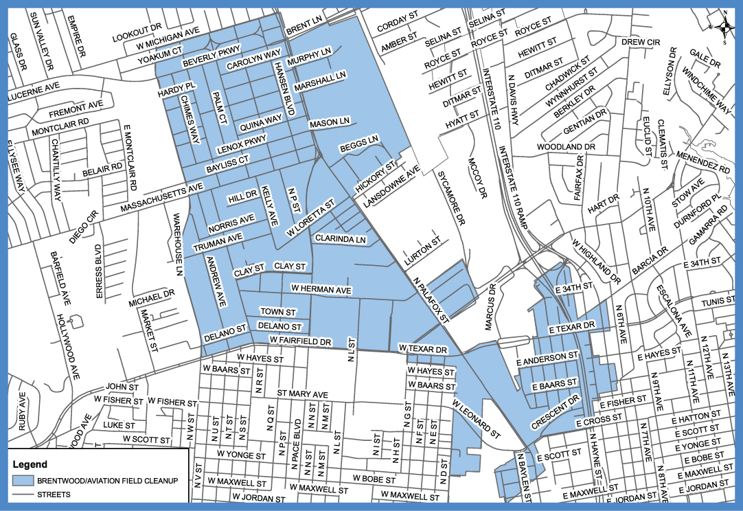 Aviation Field Brentwood Neighborhood Cleanup Map
