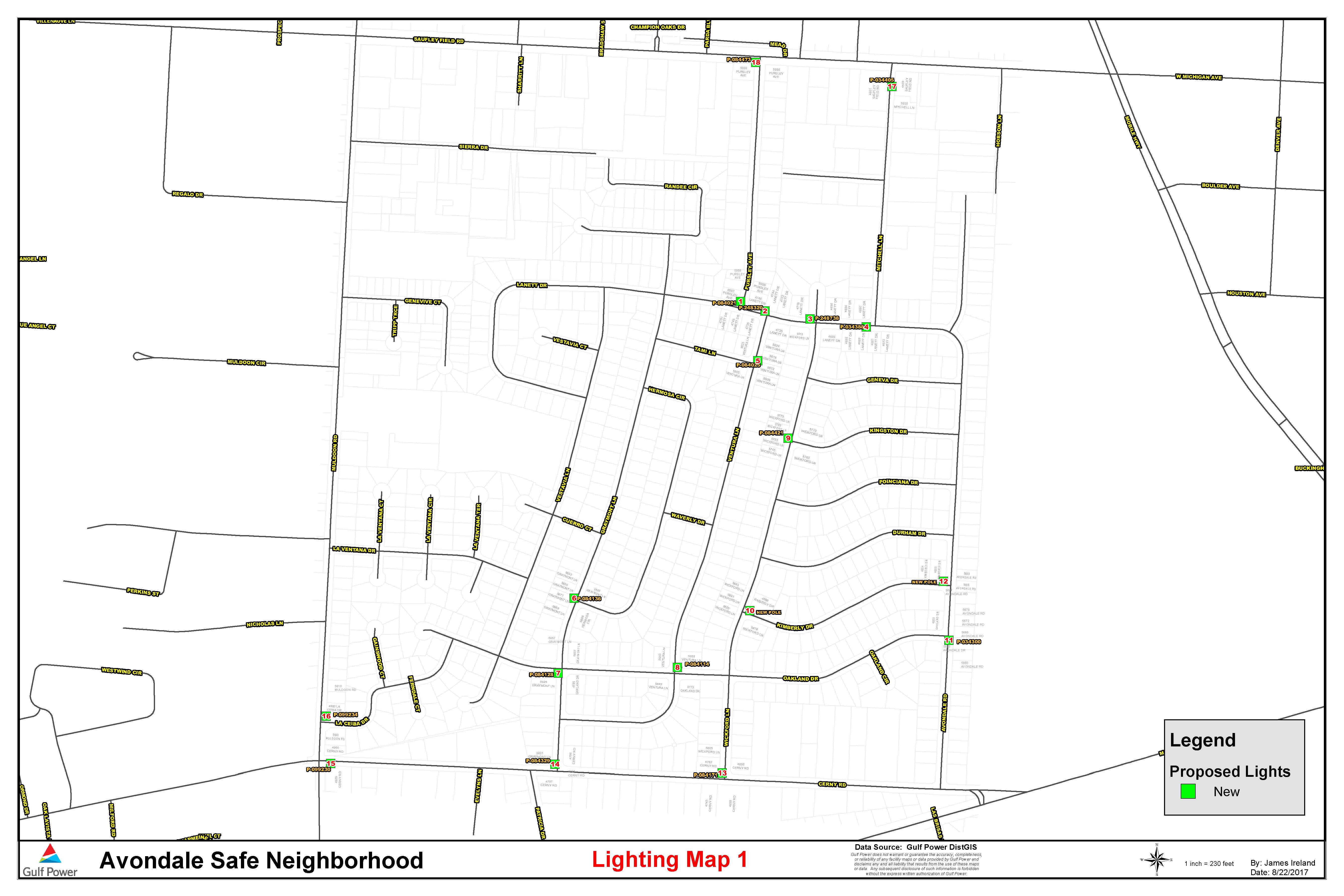 Avondale 18 Intersection Map