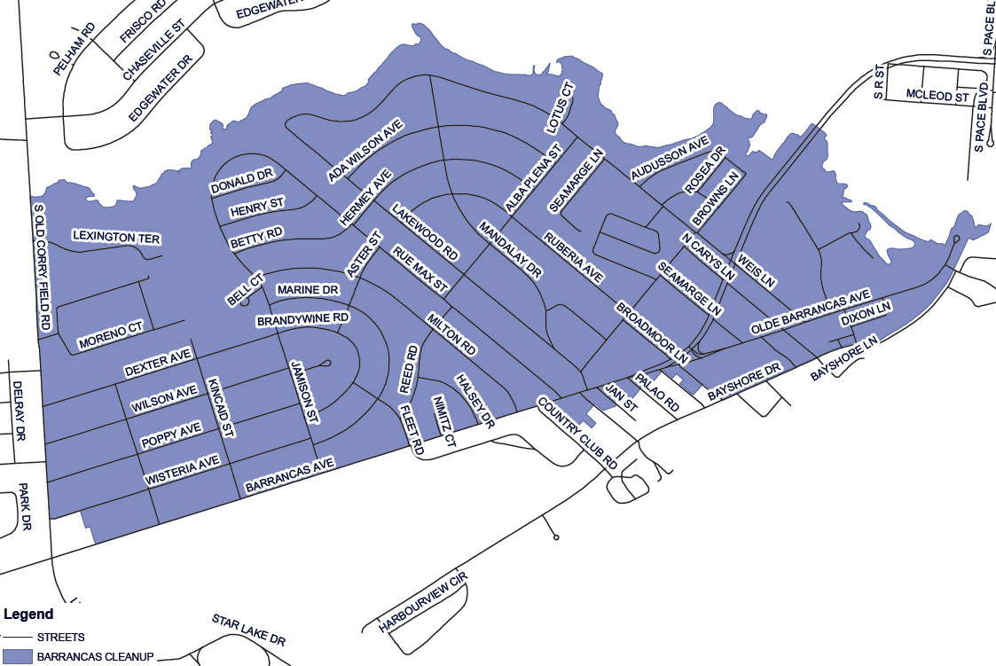 Barrancas Neighborhood Cleanup Map