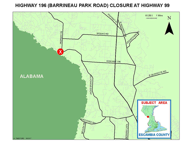 Barrineau Park Rd Perdido River Bridge Closure