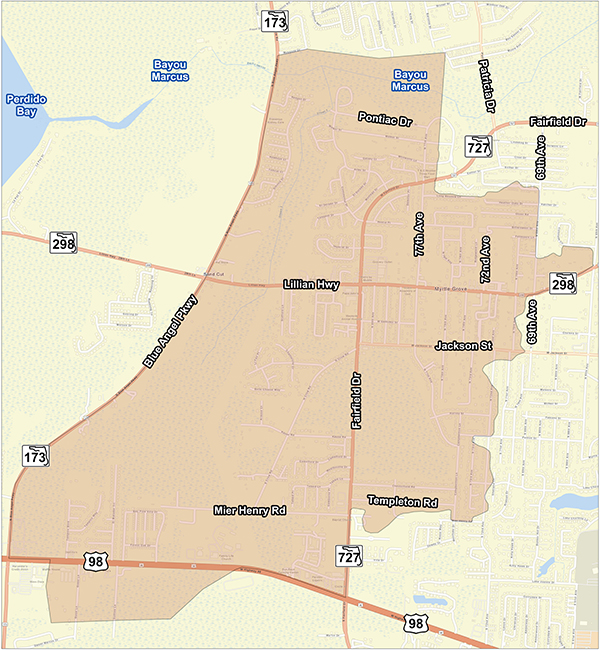 Bayou Marcus map