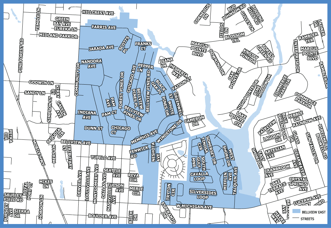 Bellview East Neighborhood Cleanup Map Bellview East Neighborhood Cleanup Map