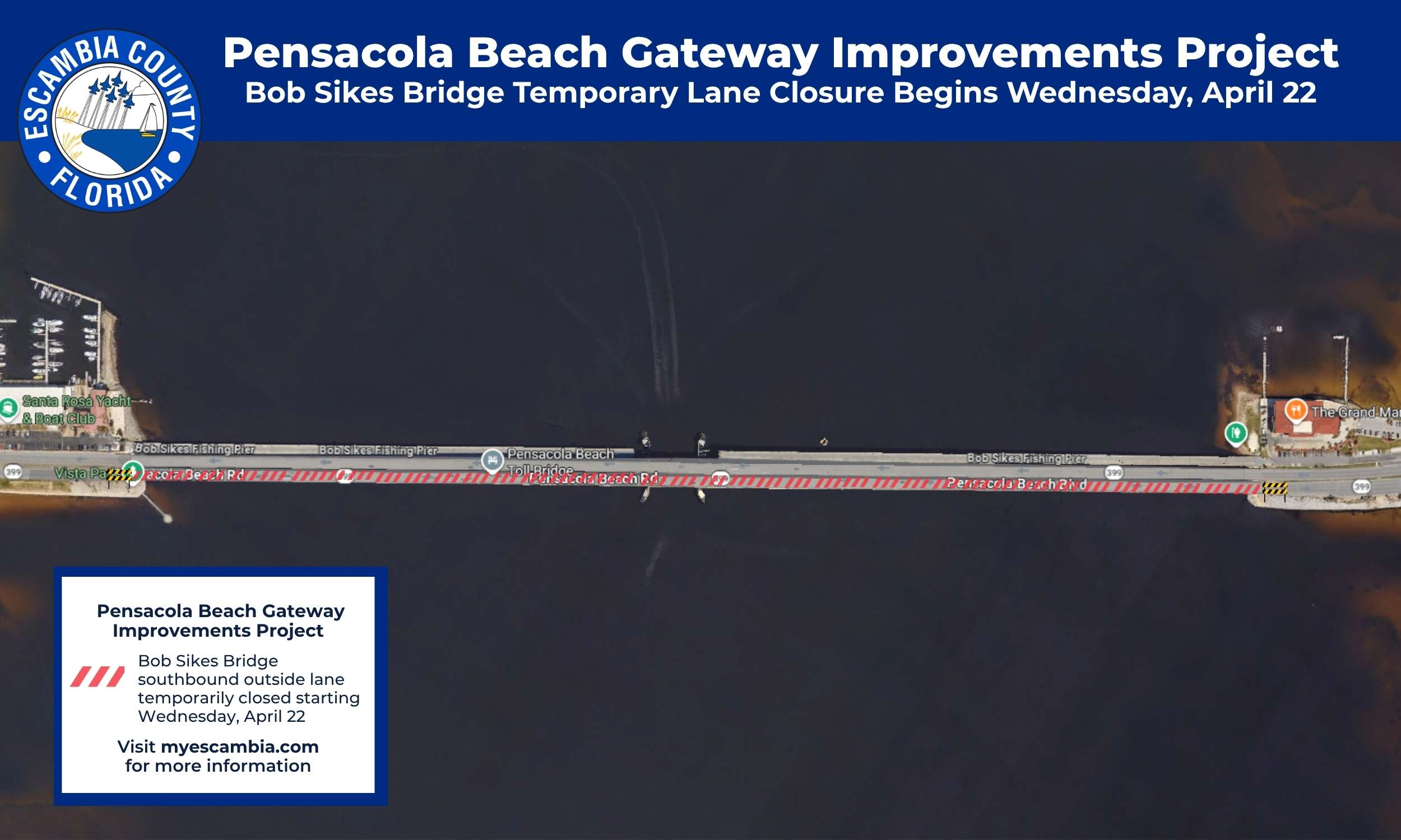 Bob Sikes Bridge Temporary Lane Closure