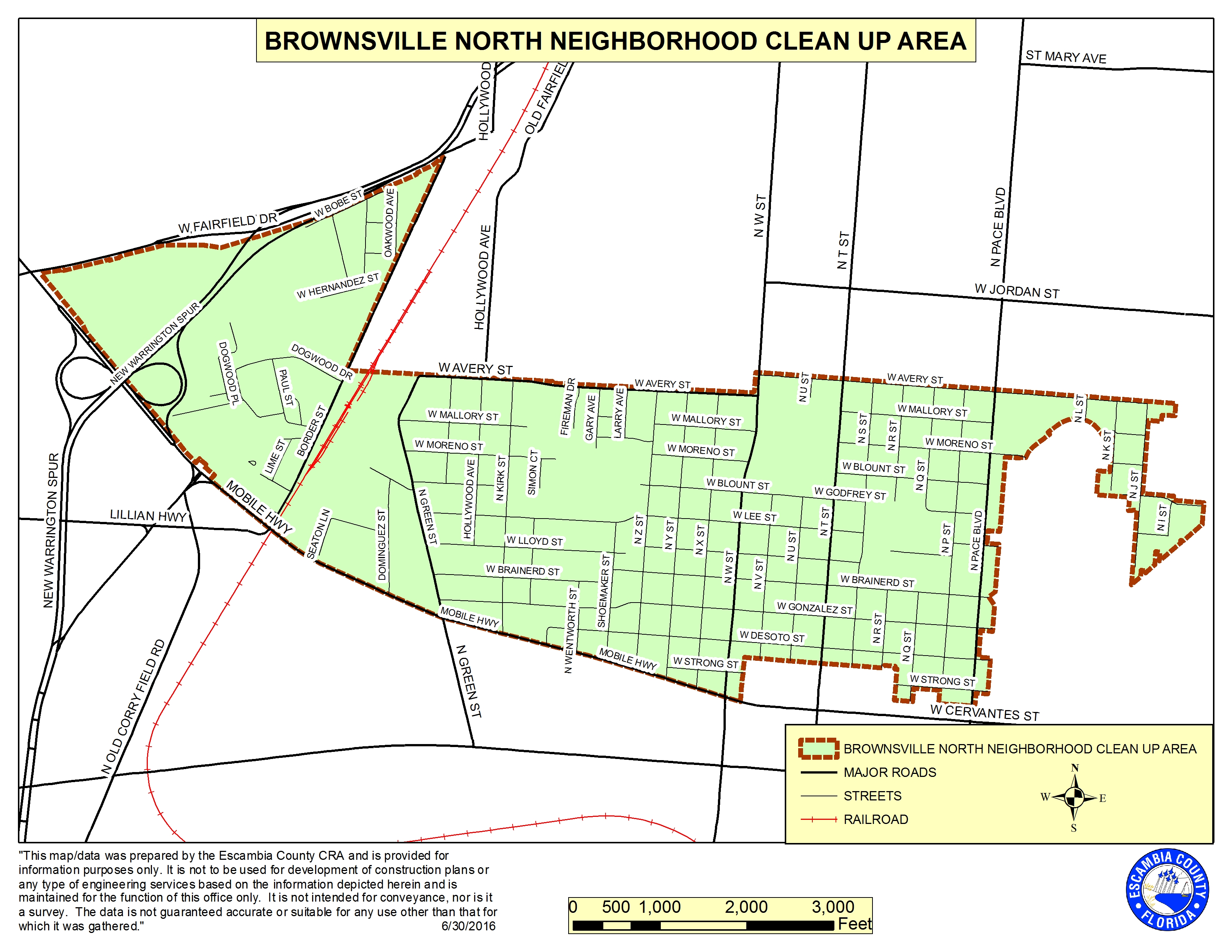 Map of the Brownsville North Clean up area