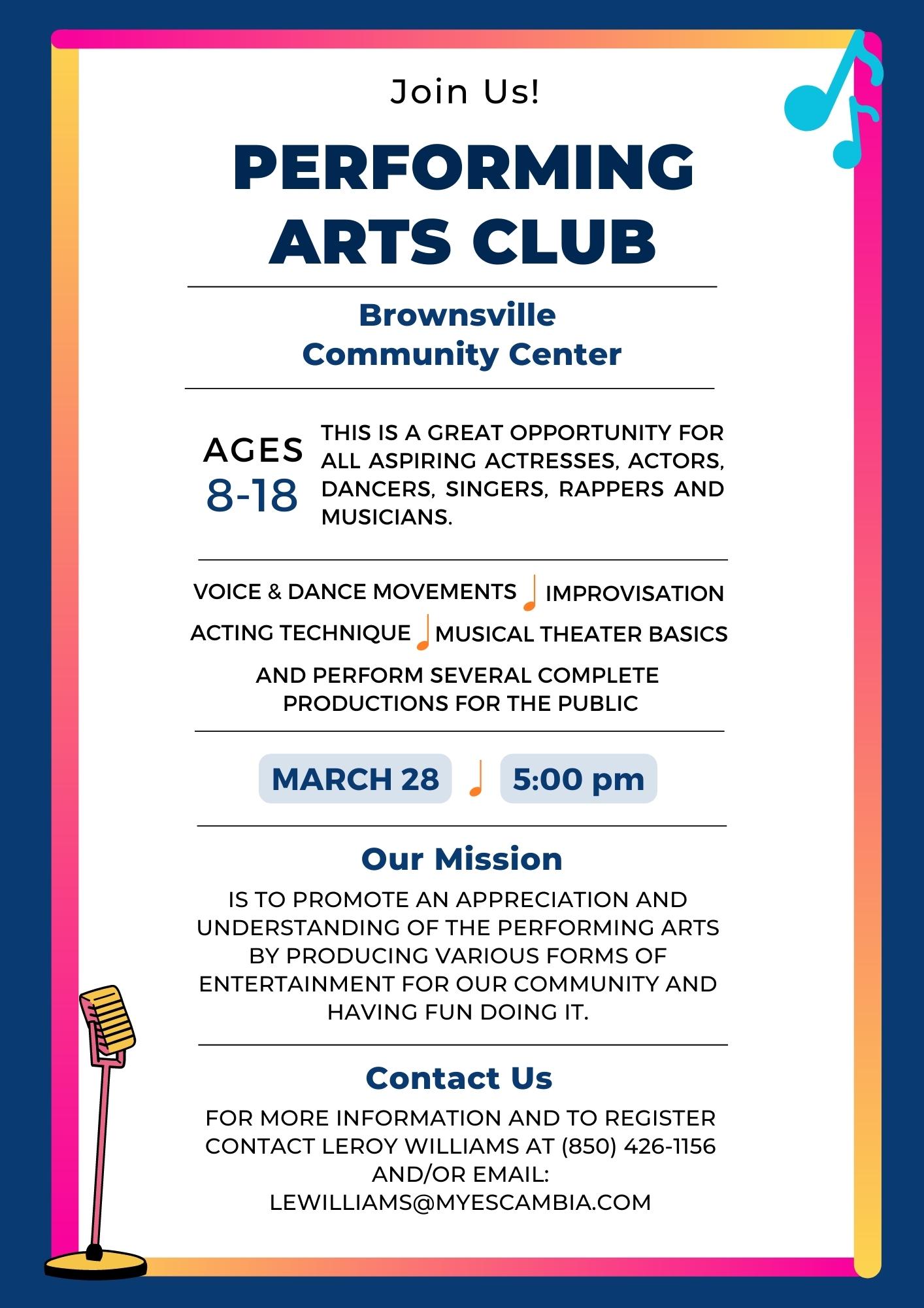 Brownsville Performing Arts Club Flyer
