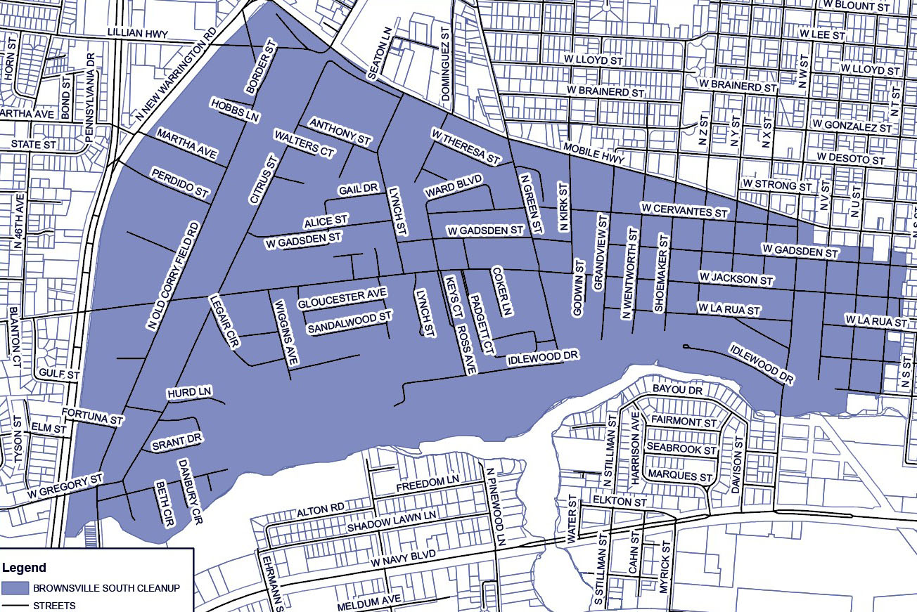 Brownsville South Cleanup Map