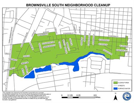 Brownsville South Cleanup Area Map