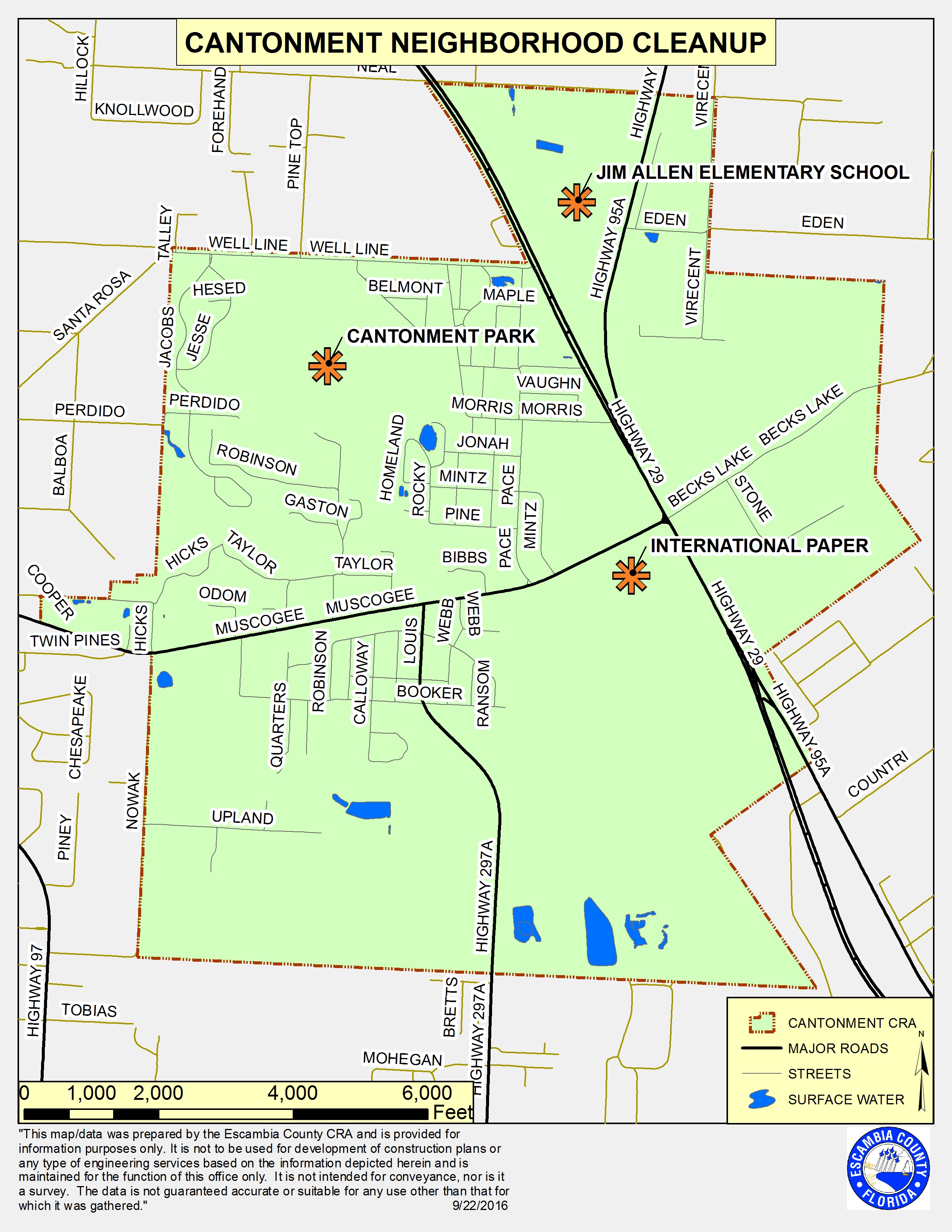 CANTONMENT NEIGHBORHOOD CLEAN UP MAP