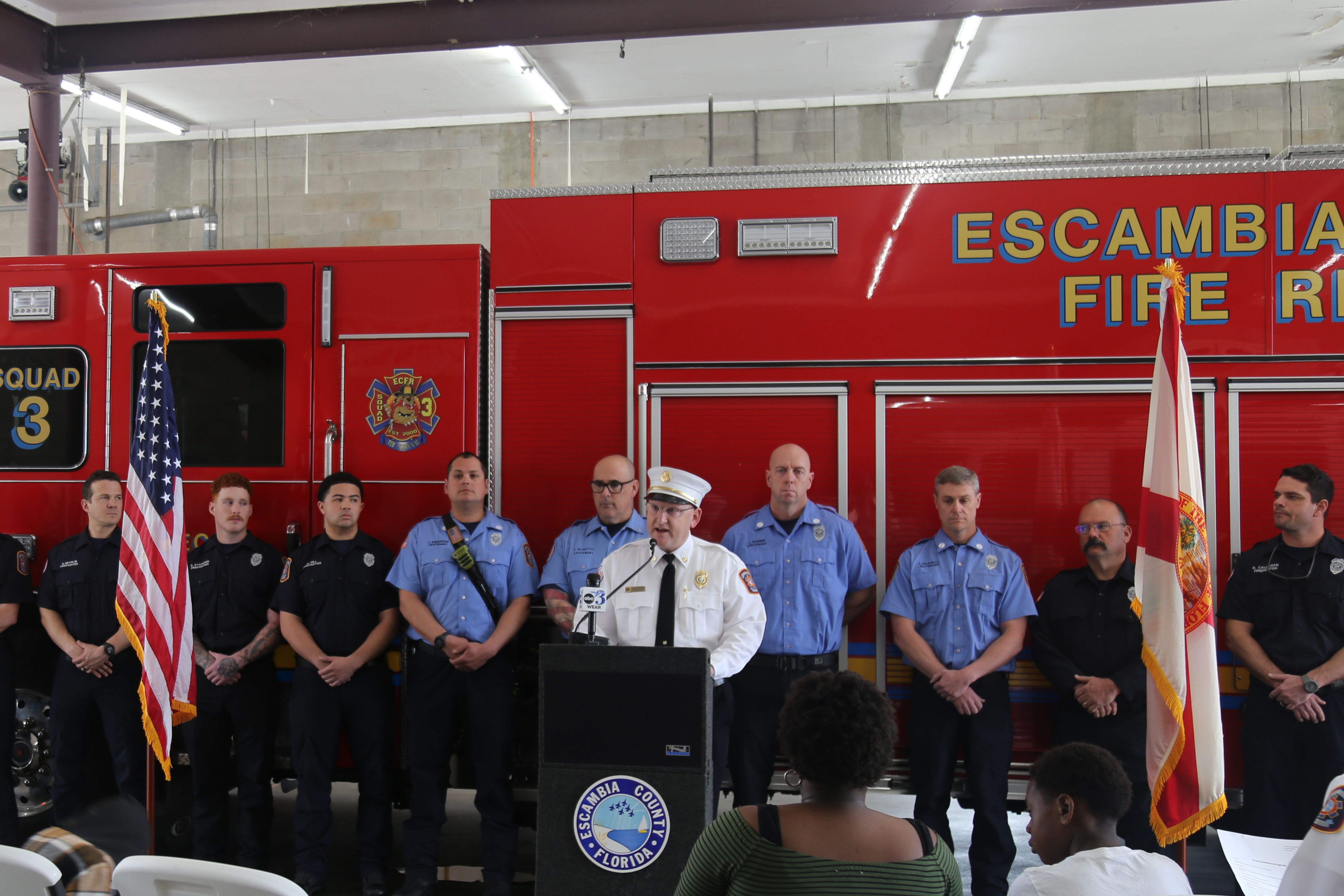 Chief Adam Harrison addressing the crowd