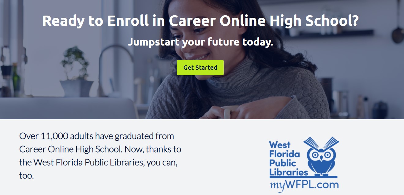 Image of Career Online High School Website Homepage