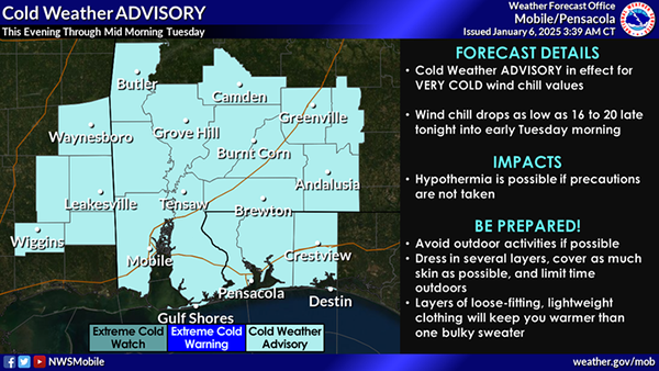 NWS cold weather map