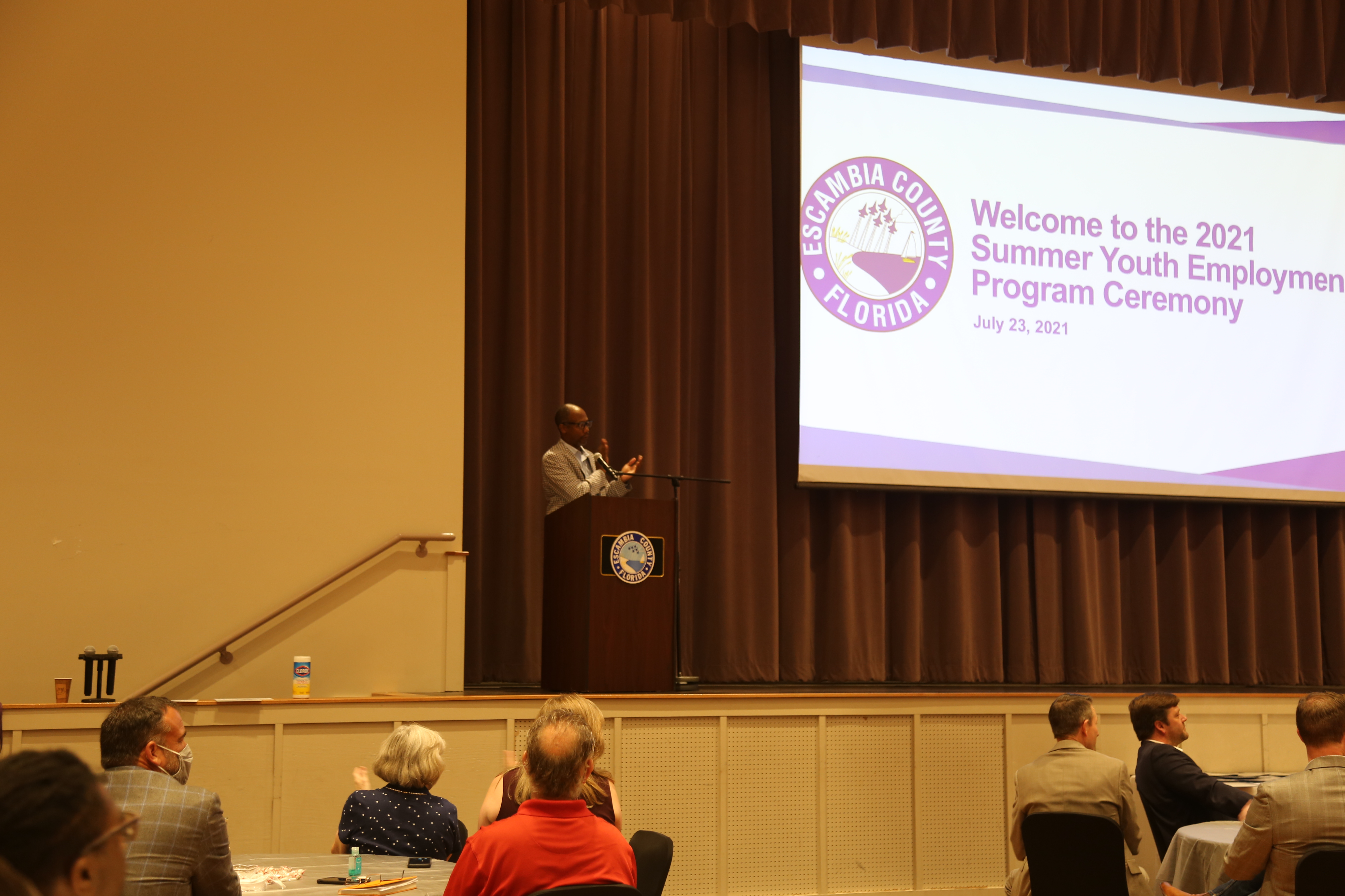 Commissioner Lumon May at Summer Youth Employment Ceremony