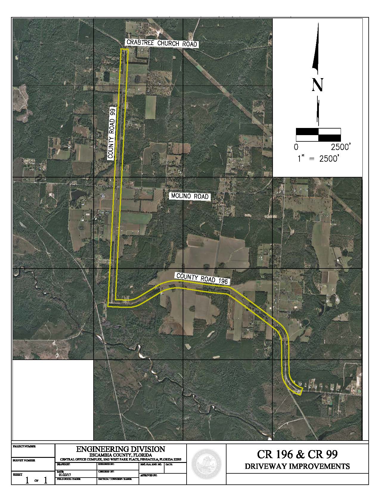 CR 99 & CR196 Driveway Rehab Aerial