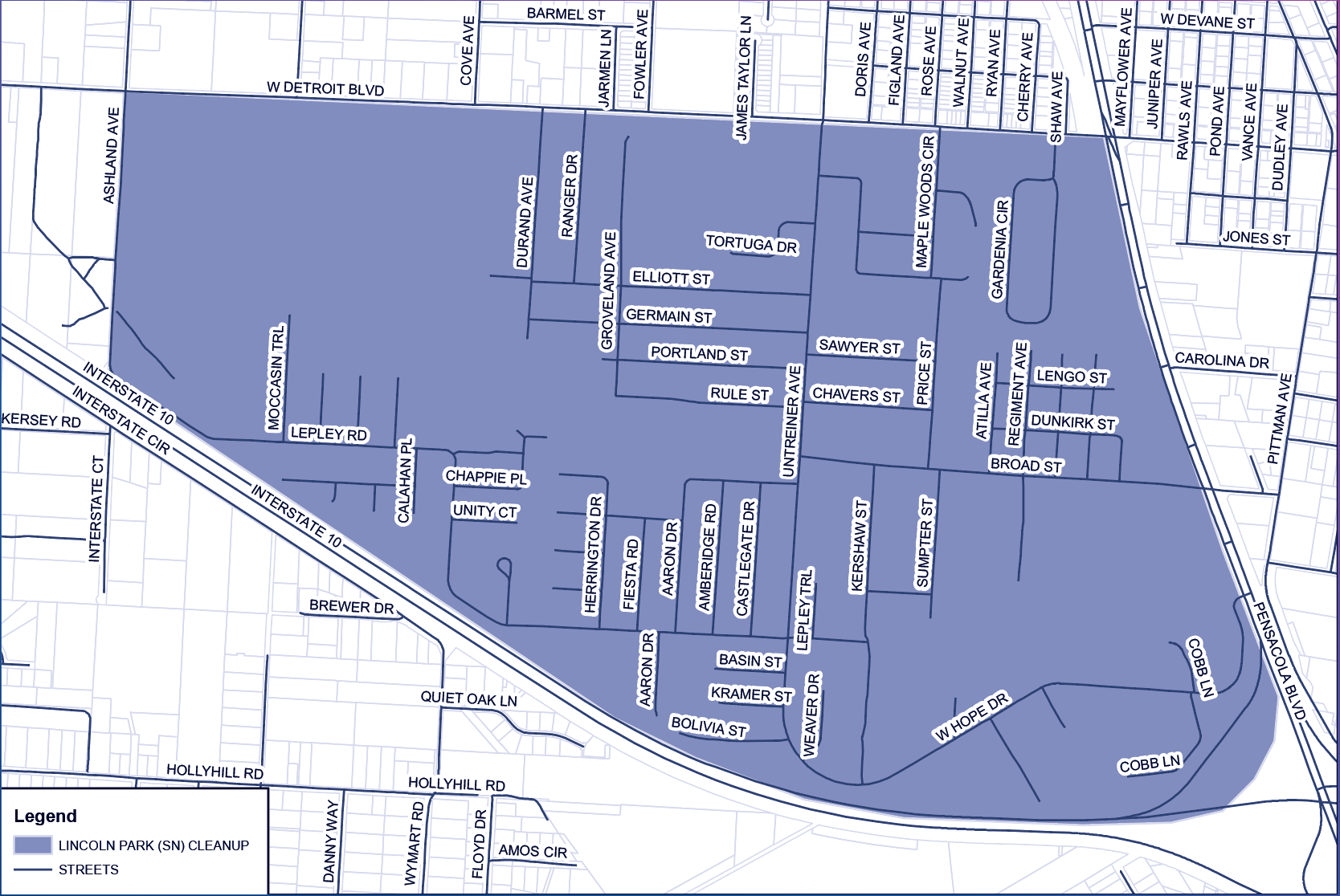 D3 Neighborhood Cleanup Lincoln Park Map